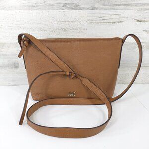 MICHAEL KORS SMALL TOP ZIP SMALL CROSSBODY BAG IN TAN BROWN PEBBLED LEATHER *VGC